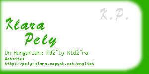 klara pely business card